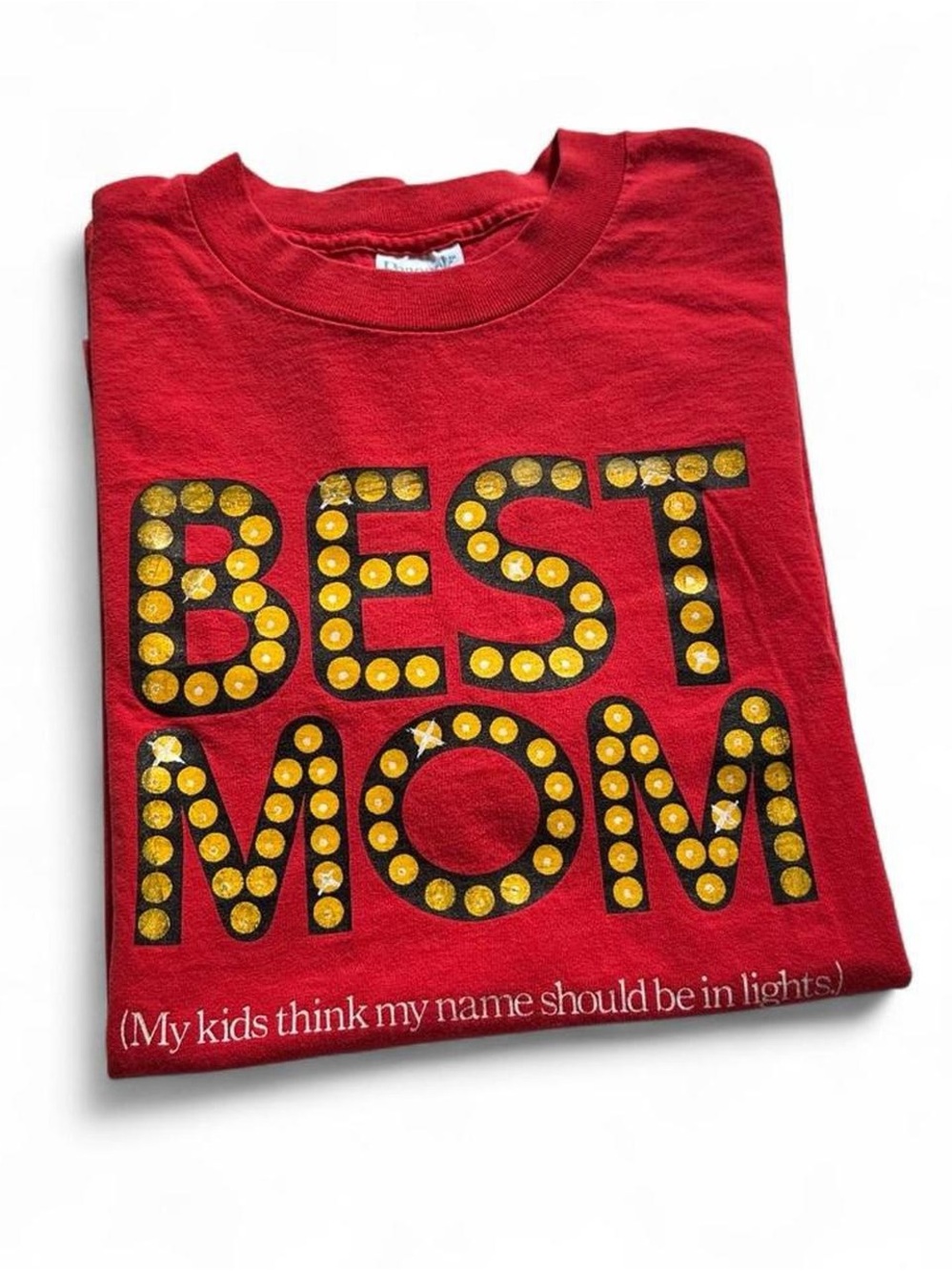 Vintage 1990s Best Mom Red Graphic Top XL